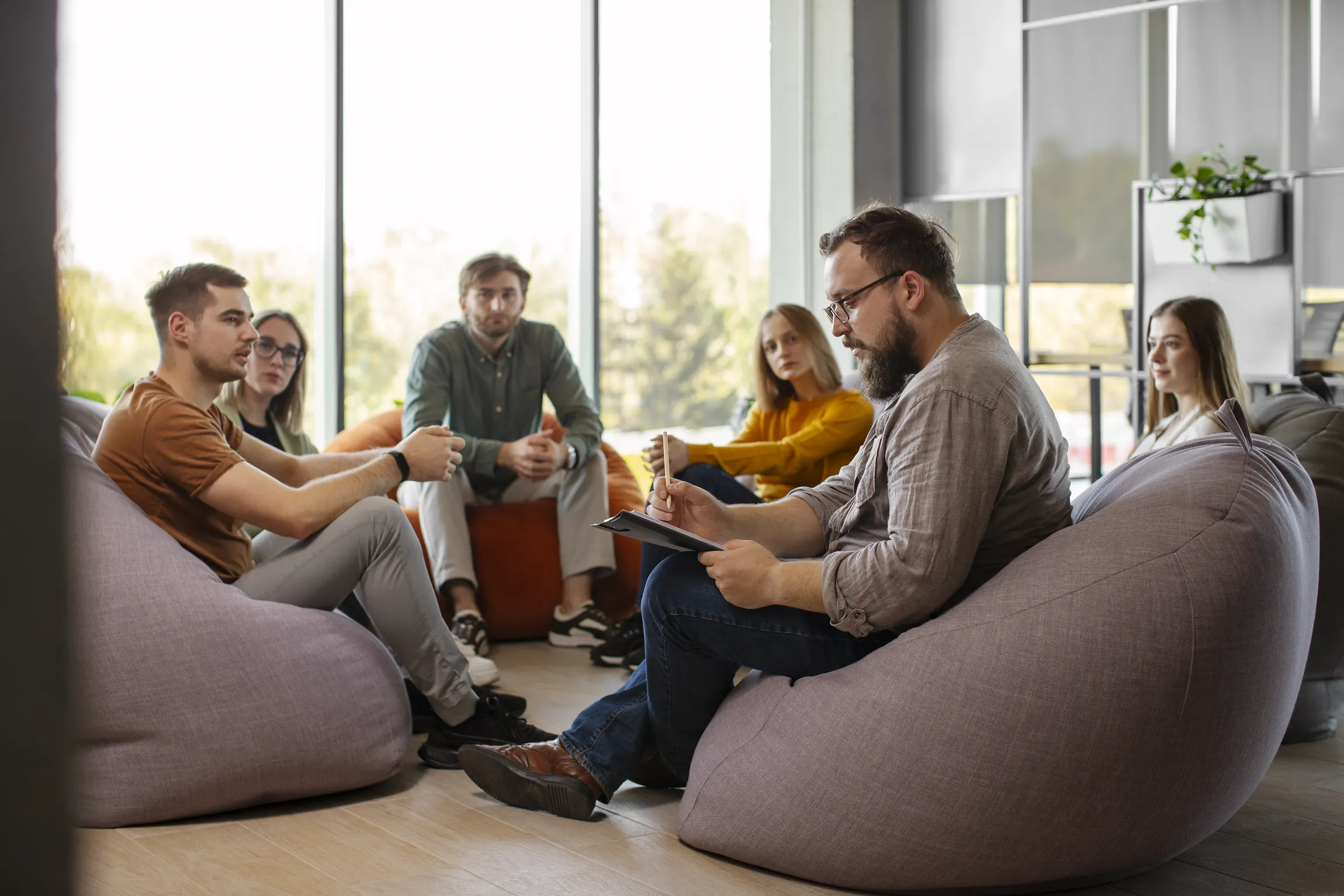 Workshop-Gruppe im Gespräch
